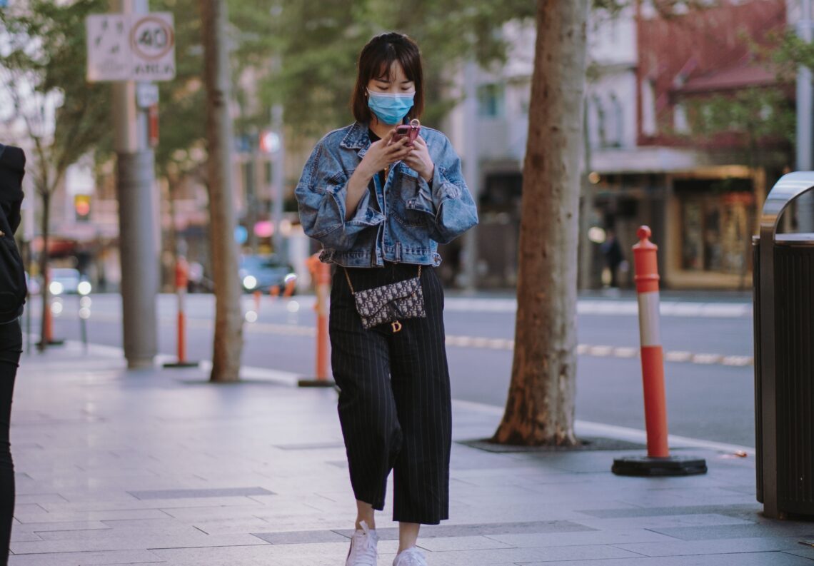 Asian girl walking