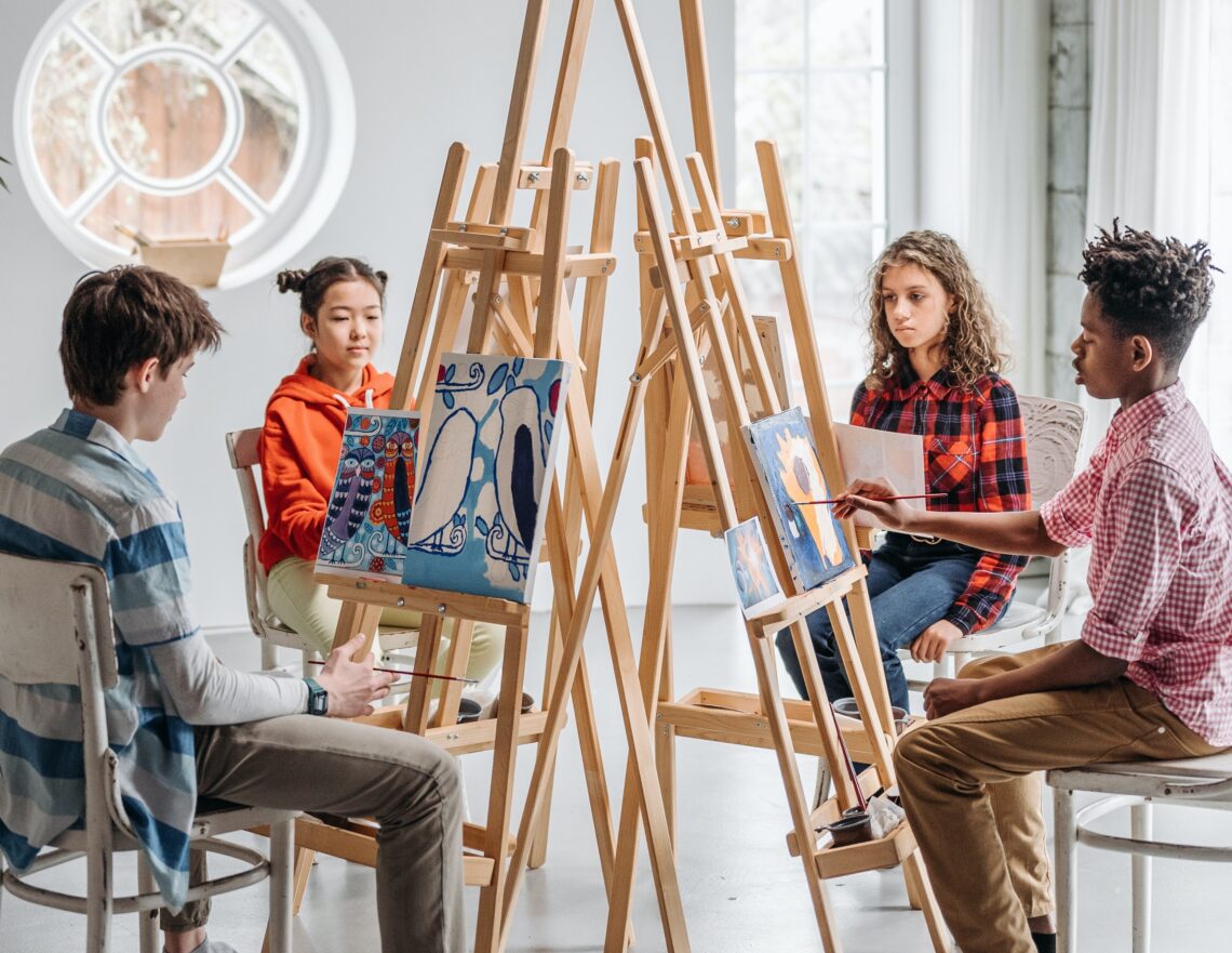 children participating in arts